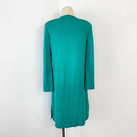 St. John Wool Knit Long Cardigan Sweater Poncho Long Sleeve Green Turquoise | 10 - Picture 8 of 12